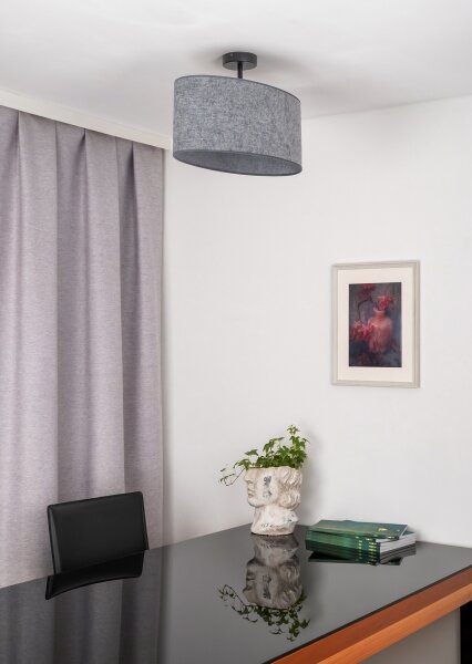 Duolla - Lampadario a plafone OVAL 1xE27/15W/230V grigio