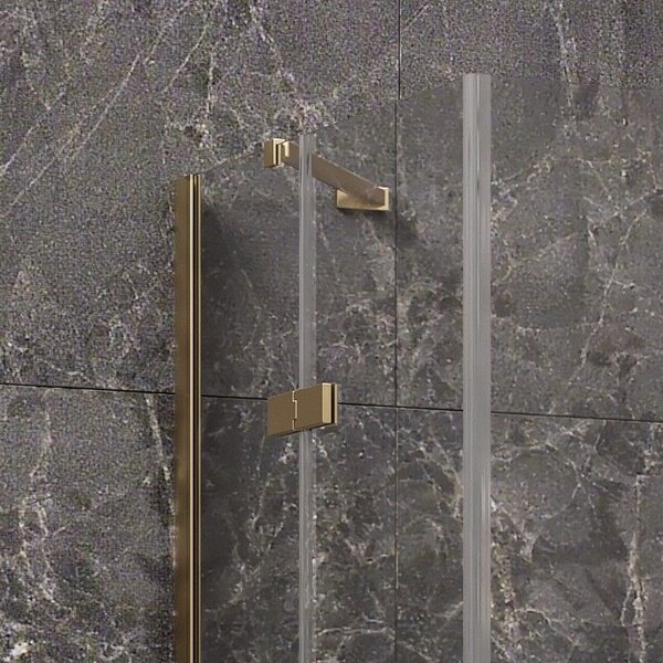 Kamalu cabina doccia 70x130 oro satinato doppio battente | kt1000g