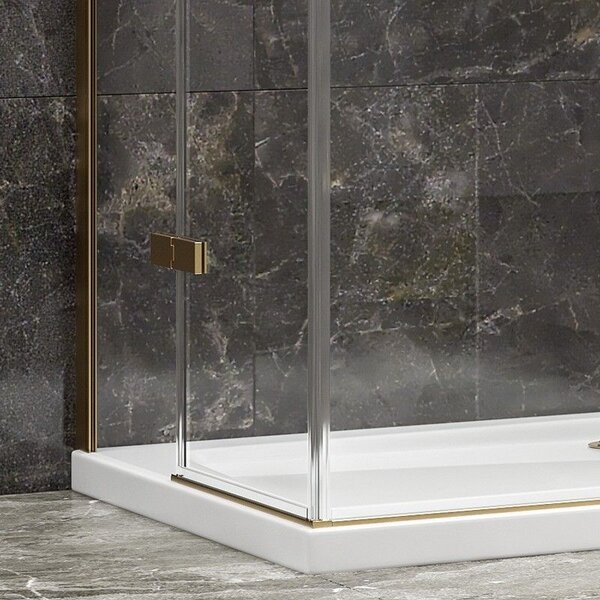 Kamalu cabina doccia 70x130 oro satinato doppio battente | kt1000g
