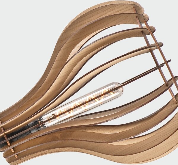 Lampadario a sospensione con filo TUCCI 1xE27/60W/230V diametro 29 cm quercia