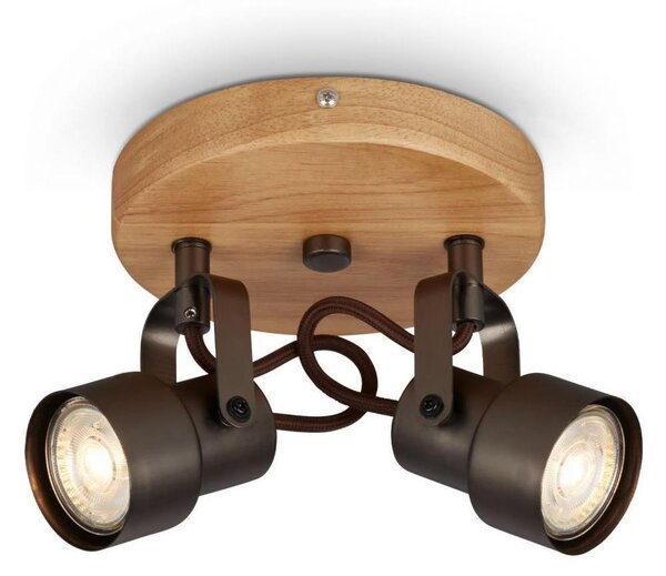 Briloner 2872-025R - Faretto LED SPOTLIGHT 2xGU10/5W/230V marrone