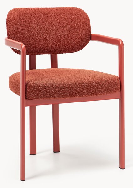 Sedia con braccioli in bouclé Adrien