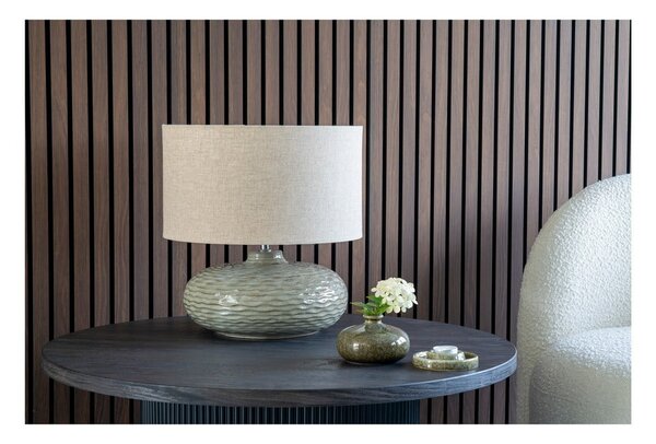 Lampada da tavolo in ceramica kaki con paralume in tessuto (altezza 44 cm) Oldham - House Nordic