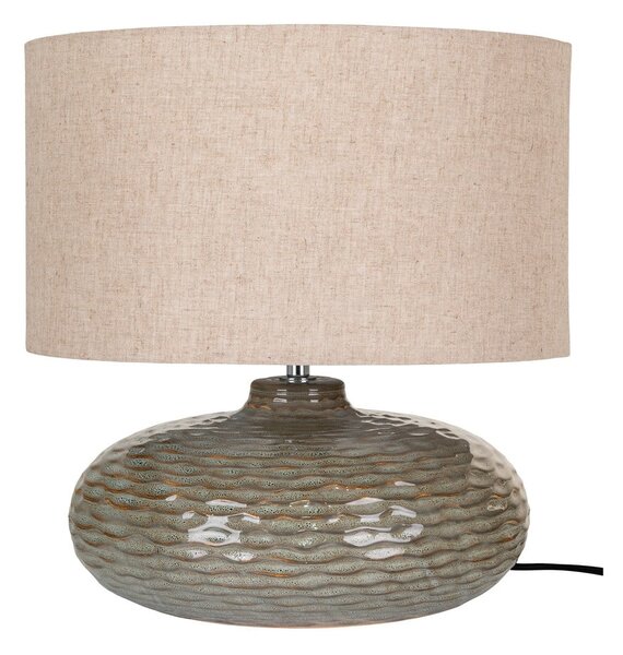 Lampada da tavolo in ceramica kaki con paralume in tessuto (altezza 44 cm) Oldham - House Nordic
