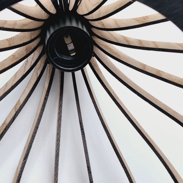 Lampadario a sospensione con filo TUCCI 3xE27/15W/230V quercia/nero