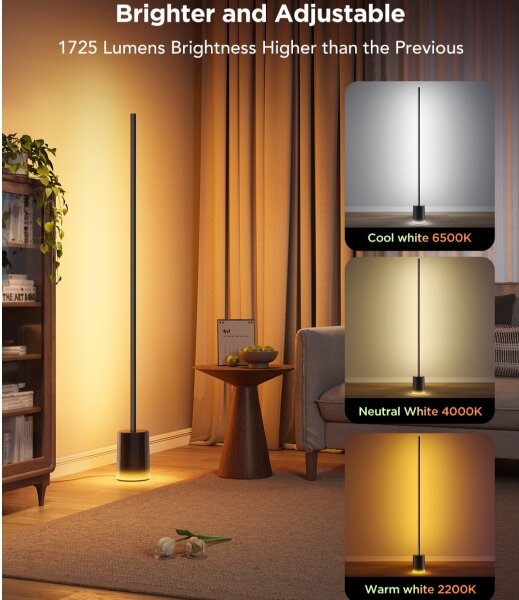 Govee - Lampada LED da terra Smart MATTER LED RGBICWW Wi-Fi + +TC