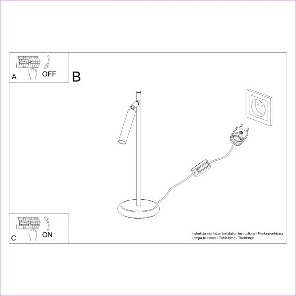 Sollux SL.1469 - Lampada da tavolo PASTELO 1xG9/8W/230V nero