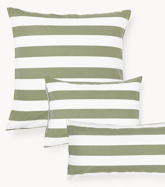 Federa reversibile in cotone a righe Lorena