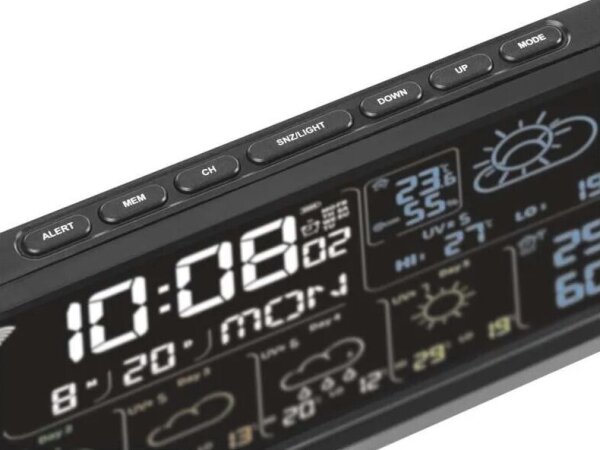 Stazione meteo con display LCD GoSmart 230V/3xAAA Wi-Fi Tuya nero