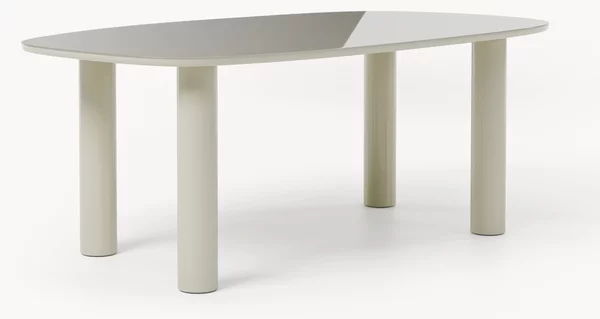 Tavolo organico con piano in vetro Beni, 200 x 110 cm