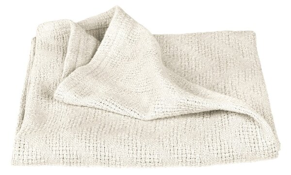 Coperta per neonati in cotone organico lavorato a maglia color crema 80x80 cm Seashells - Roba