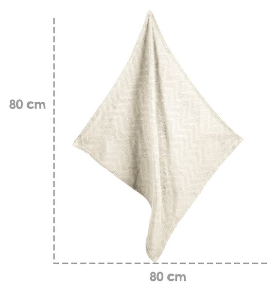 Coperta per neonati in cotone organico lavorato a maglia color crema 80x80 cm Seashells - Roba