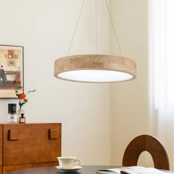 Brilagi - Lampadario sospeso a cavo FALCON WOOD LED/30W/230V 3000/4000/6000K 45 cm legno