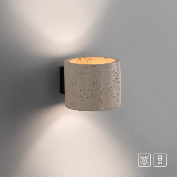 Schöner Wohnen 12542-42 - Lampada da parete TRAVENTA 1xG9/10W/230V in cemento