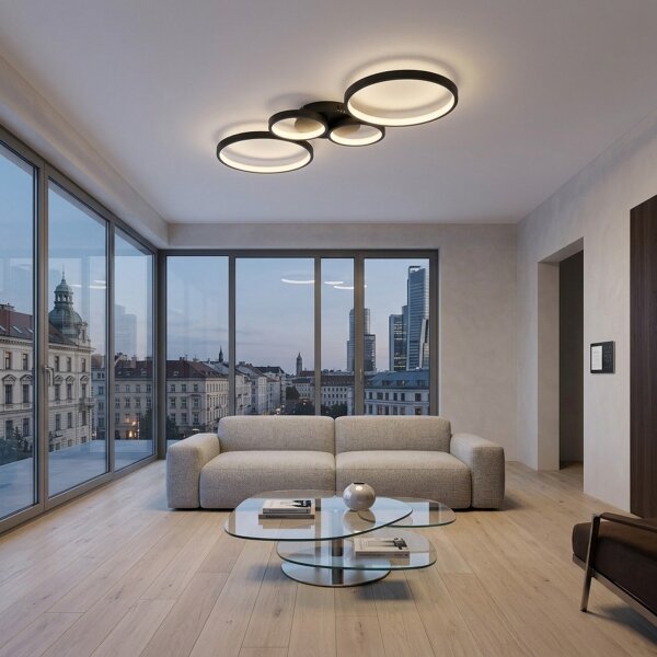 Brilagi - Plafoniera LED dimmerabile RINGO LED/34W/230V nera + telecomando