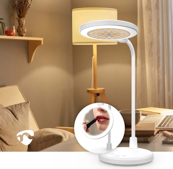 Nedis LTLRM11WT - Lampada LED dimmerabile ricaricabile a sfioramento LED/6W/1200 mAh 3000/4000/5700K bianca