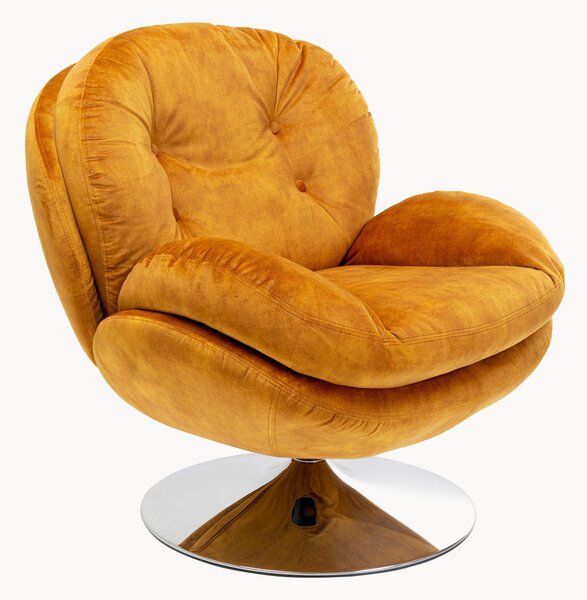 Poltrona girevole in velluto Cosy
