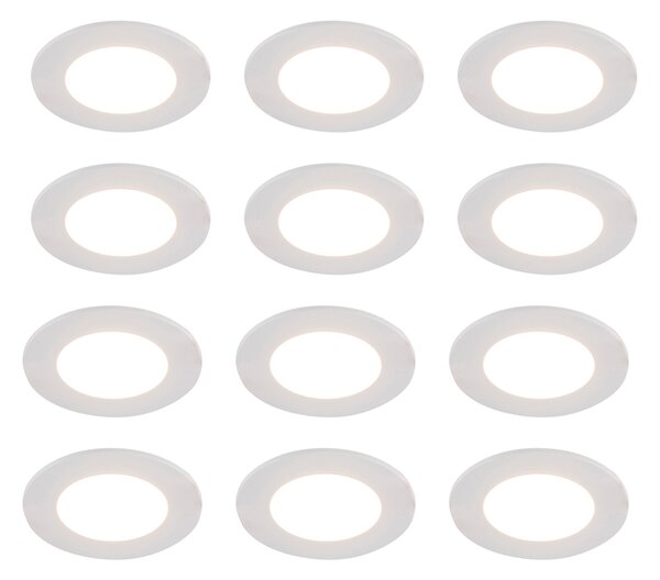 Set di 12 faretti da incasso bianchi con LED dimmerabile Dim-to-Warm 7W IP65 - Blanca