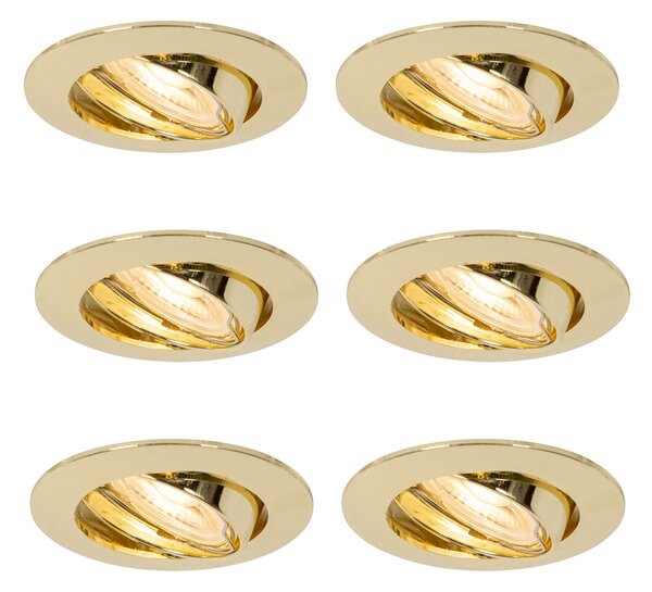 Set di 6 faretti incasso ottone GU10 35mm - Edu
