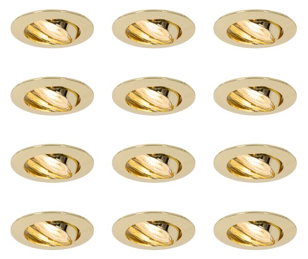Set di 12 faretti incasso ottone GU10 35mm - Edu