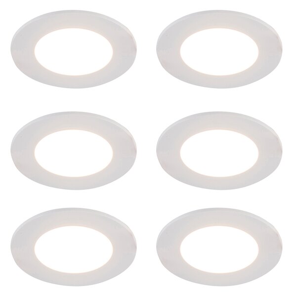 Set di 6 faretti da incasso bianchi con LED dimmerabile Dim to Warm 7W IP65 - Blanca