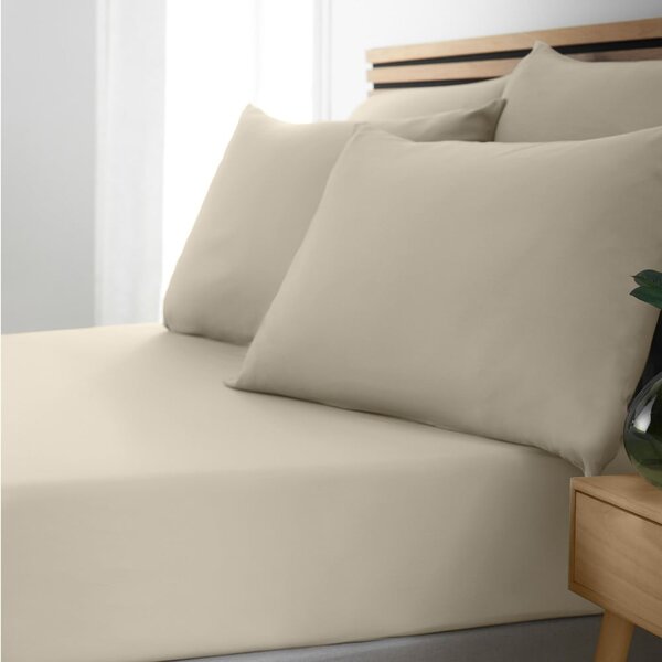 Lenzuolo elasticizzato beige 90x190 cm So Soft Easy Iron - Catherine Lansfield