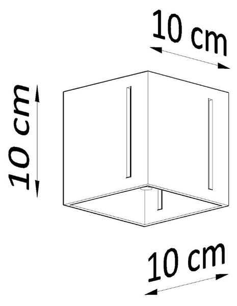 Lampada da soffitto bianca con paralume in metallo 10x10 cm Pax - Sollux