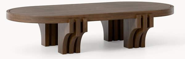 Tavolino ovale da salotto in legno di quercia Nolan