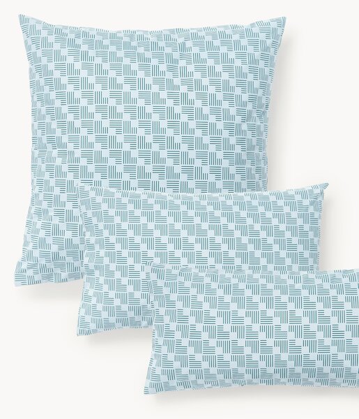 Federa in cotone percalle con stampa geometrica Inki
