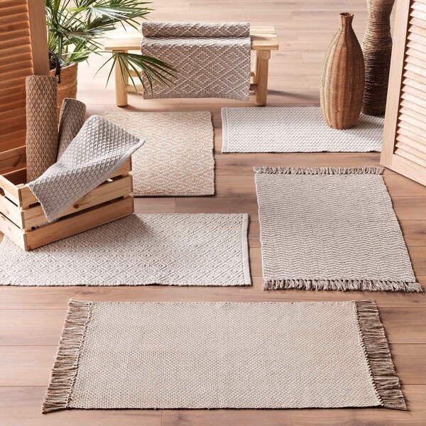 Tappeto lavabile beige 50x80 cm Pietro - douceur d'intérieur