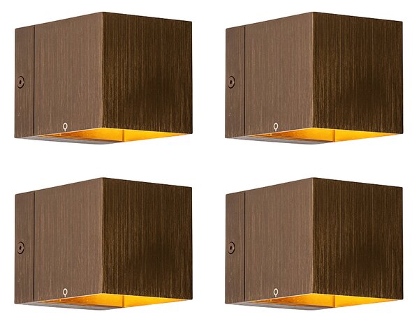 Set di 4 lampade da parete intelligenti bronzo scuro 8 cm con WiFi G9 - Transfer