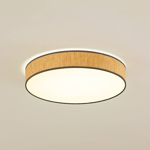 Plafoniera a LED Jutis Lindby, Legno chiaro, Soggiorno / Sala da pranzo, Legno, Moderno, Plafoniera LED