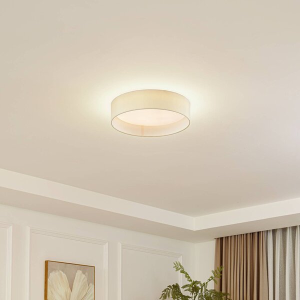 Plafoniera a LED Eilif Lindby, Crema / Ambra, Soggiorno / Sala da pranzo, Tessuto / Stoffa / Seta, Moderno, Plafoniera LED
