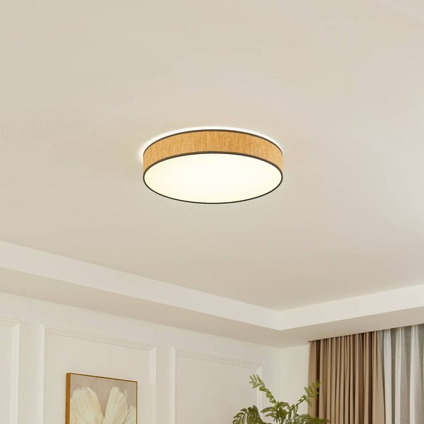 Plafoniera a LED Jutis Lindby, Legno chiaro, Soggiorno / Sala da pranzo, Legno, Moderno, Plafoniera LED