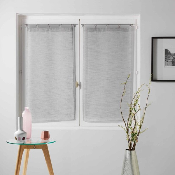 Set di 2 tende in voile grigio chiaro 60x90 cm Milza - douceur d'intérieur