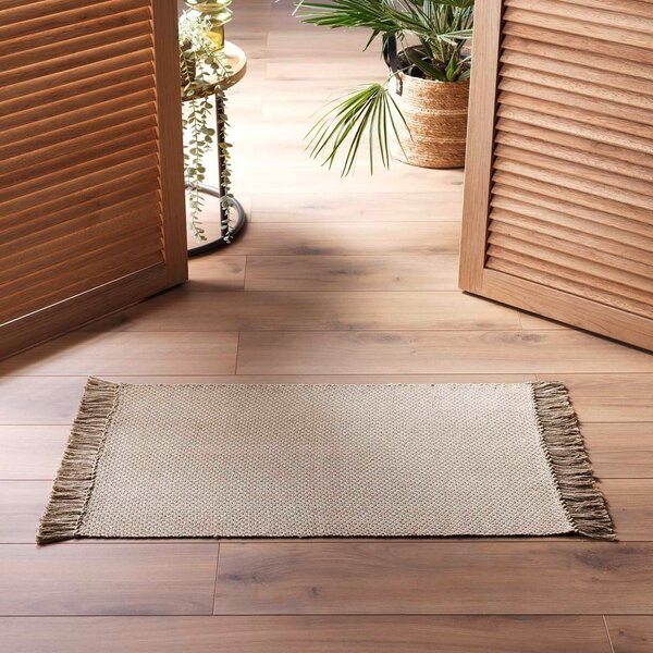 Tappeto lavabile beige 50x80 cm Pietro - douceur d'intérieur