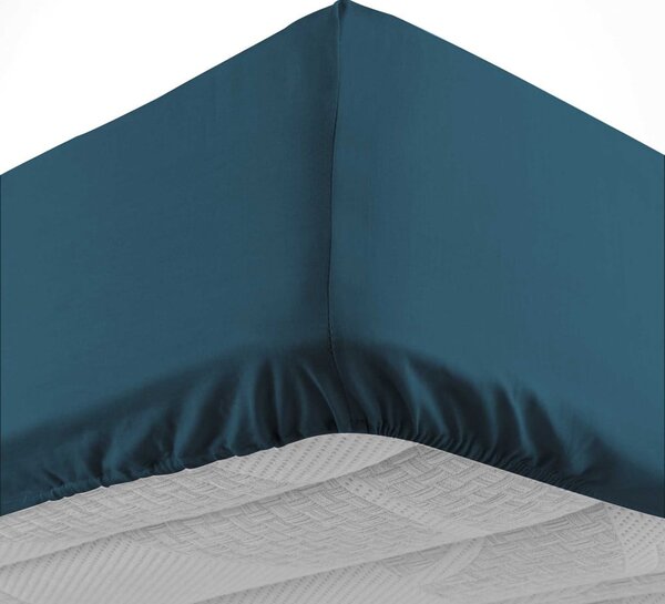 Lenzuolo con angoli blu in cotone 180x200 cm Lina – douceur d'intérieur