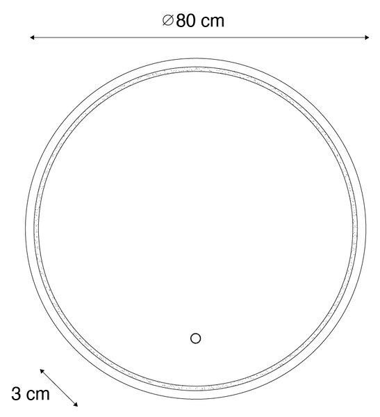 Specchio da bagno moderno 80 cm con LED e dimmer touch - Sebas