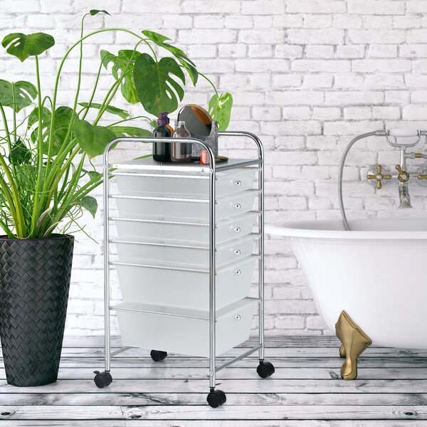 FAVOMOTO Cassettiera Trasparente A 3 Strati In Plastica - Multiuso Per Scrivania, Ufficio, Bambini, Giardino, Con Maniglia E Fondo Antiscivolo