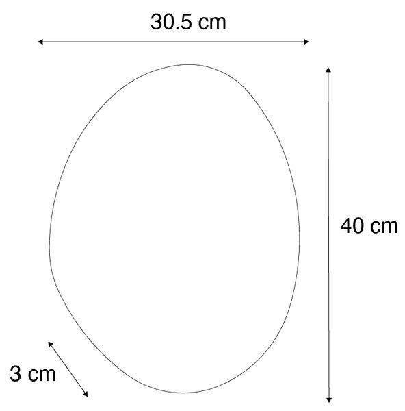Specchio da bagno di design 40 cm con LED IP44 - Biba