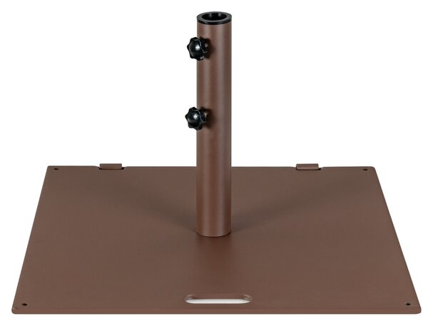 Costway Base per ombrellone 22,5kg con adattatori 4 o 5cm 2 ruote, Supporto ombrellone quadrata in metallo da esterno 60cm