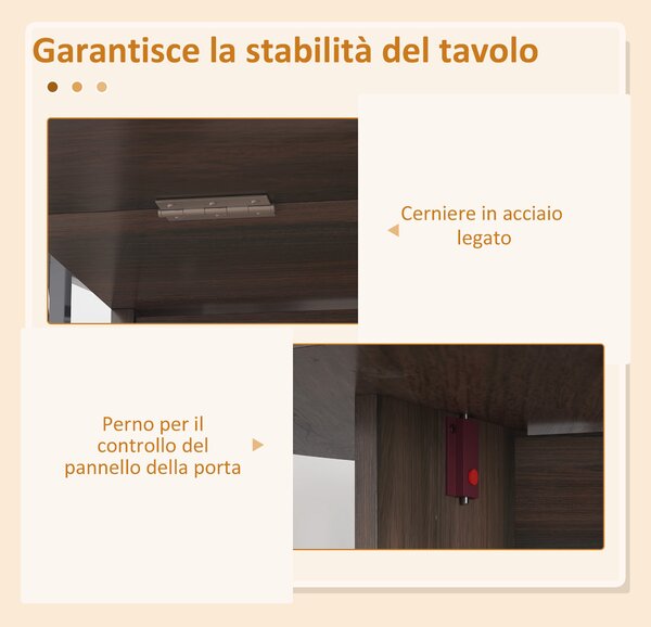 HOMCOM Tavolo Pieghevole con 2 Ribalte Ovale, Consolle Salvaspazio in Legno, Marrone|Aosom