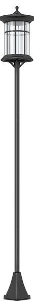 Outsunny Lampione Solare da Giardino Alto 184cm con Luce LED Bianco Freddo e IP44, Nero|Aosom