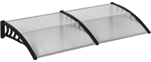 Outsunny Pensilina da Esterno per Finestre e Porte in Policarbonato e Alluminio, 200x100x26cm, Trasparente