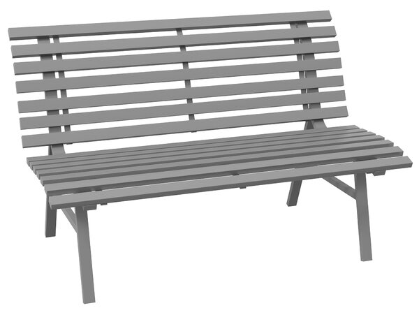 Outsunny Panchina da Esterno in Alluminio a 2 Posti a Doghe, 123x67x79cm, Grigio | Aosom Italy