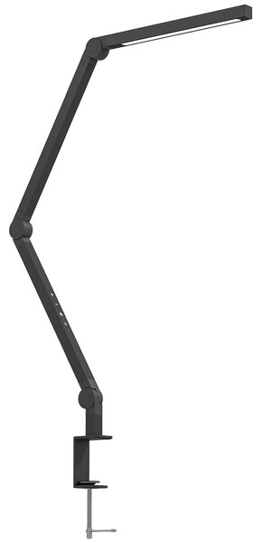 HOMCOM Lampada da Scrivania a LED Dimmerabile con Morsetto, Braccio Regolabile e 2 Colori di Luce, Nero | Aosom Italy