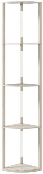 HOMCOM Lampada da Terra con 4 Ripiani, Luce LED Regolabile su 3 Livelli, 4 Ripiani, 41x29.5x163.5 cm, Rovere | Aosom Italy