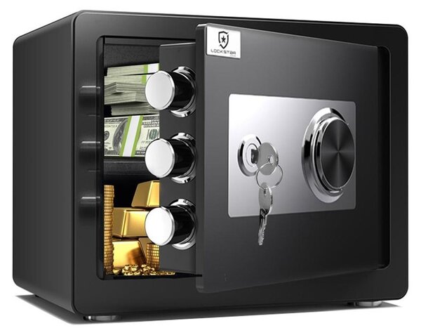 Extralink Safe: cassaforte elettronica da parete e da mobile con apertura tramite impronta digitale, senza batterie