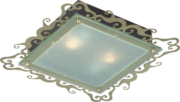 Lampada da incasso a soffitto CASABLANCA - 2xE27, 60 W, 38x38 cm, squadrata, patinata