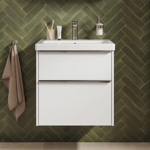 Lavabo in Vetroceramica Duravit Joviva con mobile sottolavabo da 60 cm